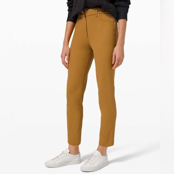 Lululemon City Pants - Lululemon City Sleek Pants Women's Mustard Yellow Stretch Trouser - Size 12